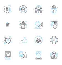 Budget Analysts Linear Icons Set Forecasting