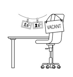 Chair With Vacant Poster Hanging In Office