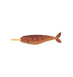 Fried Fish On Stick Isolated