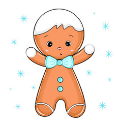 Gingerbread Boy With Blue Bow