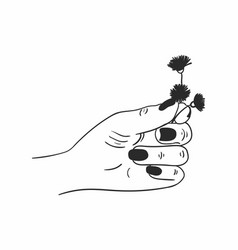 Hand Holding Flowers Svg Floral Woman