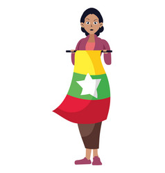 Myanmar Independence Day With Woman