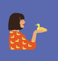 A Woman With Duck