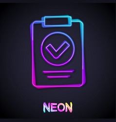 Glowing Neon Line Medical Prescription Icon