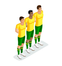 Isometric Players Football Stand Out Men