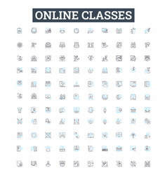 Online Classes Line Icons Set