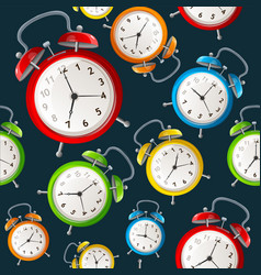 Bright alarm clock seamless pattern Royalty Free Vector
