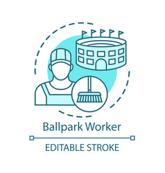 Ballpark Worker Concept Icon Field Stadium Staff