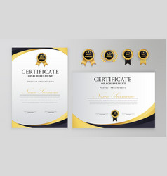 Black And Gold Certificate With Badge Border