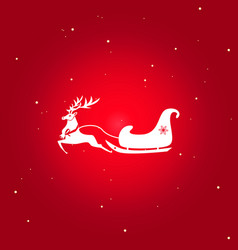 Santa Deer With Sled Isolated Icon Christmas