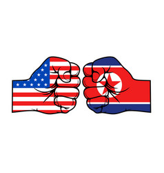 Usa America Vs North Korea Military Conflict Fist