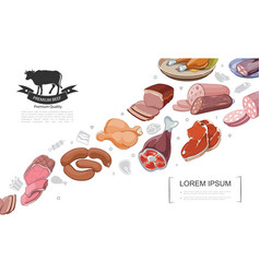 Cartoon Meat Food Concept