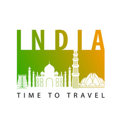 India Famous Landmark Silhouette Stylegreen