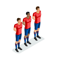 Isometric Players Football Stand Out Men