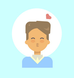 Male Blow Kiss Emotion Profile Icon Man Cartoon