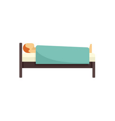 Man At Hospital Bed Icon Flat Style