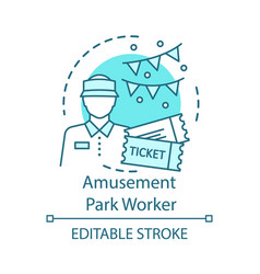 Amusement Park Worker Concept Icon Summer