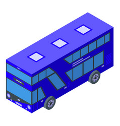 Blue London Bus Icon Isometric City