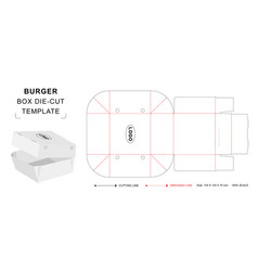 Burger Box Die Cut Template