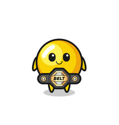 Mma Fighter Egg Yolk Mascot With A Belt