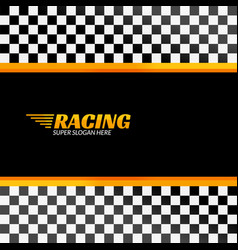 Racing Background With Race Flag Sport Design