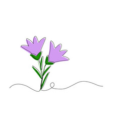 Spring Bell Shaped Flowers Line Art