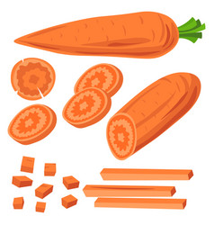 Carrots Cut Into Pieces And Sliced Vegetables