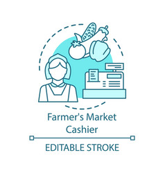 Farmers Market Cashier Concept Icon Farming