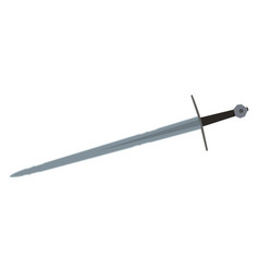 Long Steel Sword On A White Background