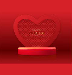 Valentines Day Showcase Background With 3d Podium