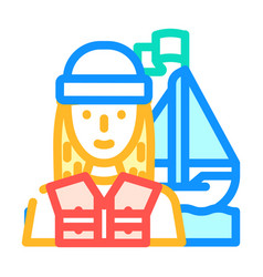 Yachting Female Sport Color Icon