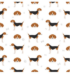 Harrier Dog Seamless Pattern Different Poses Coat