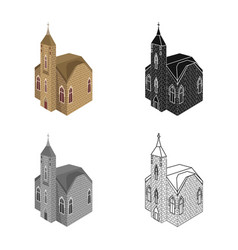 Isolated Object Church And Catholic Icon Set