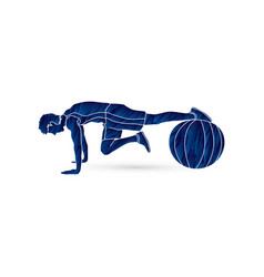 Man Exercising Fitness Swiss Ball