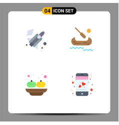 4 Flat Icon Concept For Websites Mobile And Apps