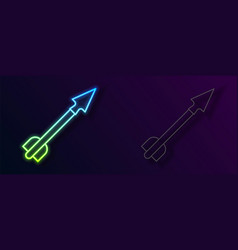 Glowing Neon Line Medieval Arrow Icon Isolated On