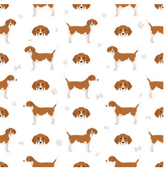 Harrier Dog Seamless Pattern Different Poses Coat