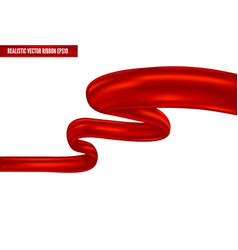 Realistic red ribbon in wavy position Royalty Free Vector