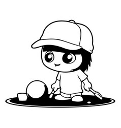 Cute Red Cartoon Character With Baseball Cap