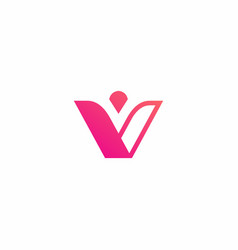 Letter V Logo With Pink Color