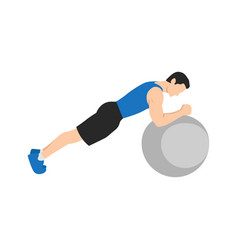 Man Doing Swiss Ball Plank Abdominals Exercise