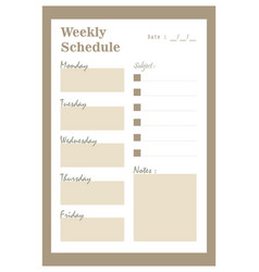 Weekly Schedule Template