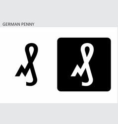 German Penny Currency Sign