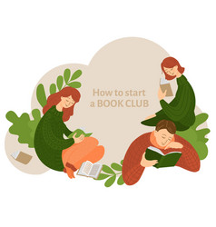 How To Start Book Club Meeting Cartoon People Read