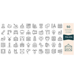 Set Of Fine Arts Icons Thin Linear Style Icons