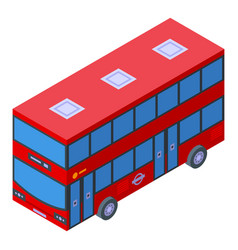 Tourist London Bus Icon Isometric England