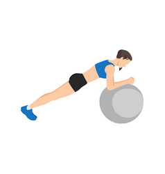 Woman Doing Swiss Ball Plank Abdominals Exercise