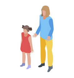 Caregiver Kids Icon Isometric Style