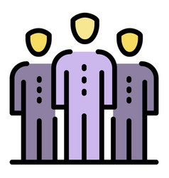 No Racism Teamwork Icon Color Outline