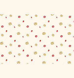 Pretzel Strawberry Tomato Seamless Pattern